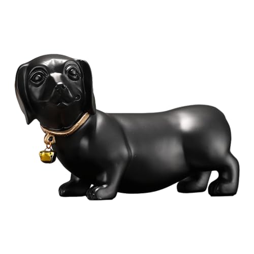 Black Dachshund Dog Figurine Statue L787