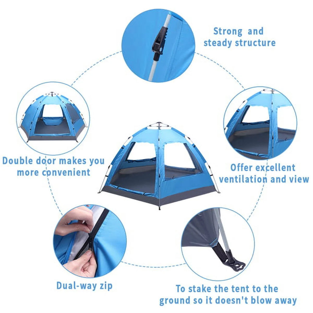 3-4 Person Instant Pop Up Waterproof Tent O75659