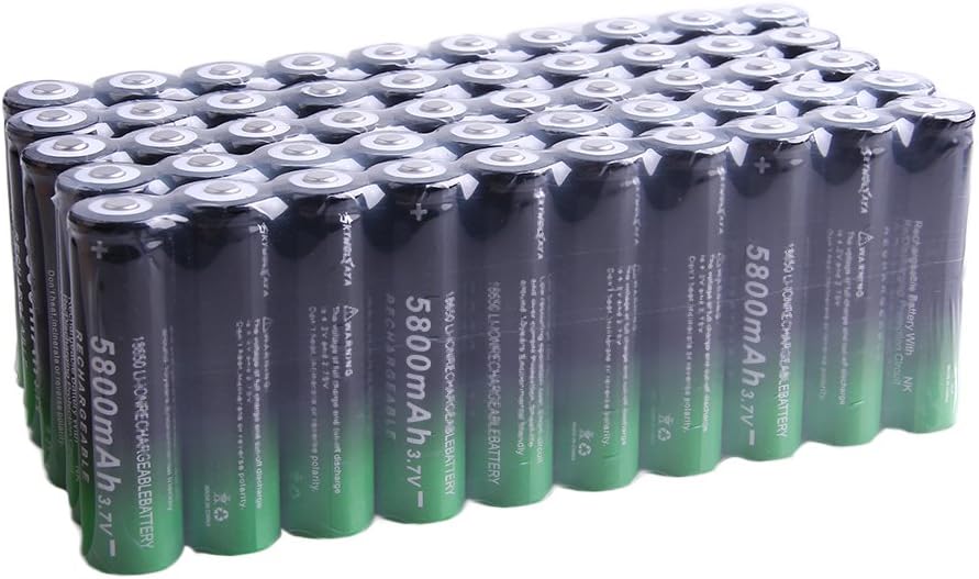 50 Pack 18650 Rechargeable 5800mAh 20A 3.7V Button Top Batteries W4991