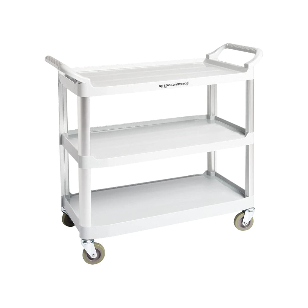 3 Shelves Utility Cart with 400 lbs Loading Capacity, Grey O455