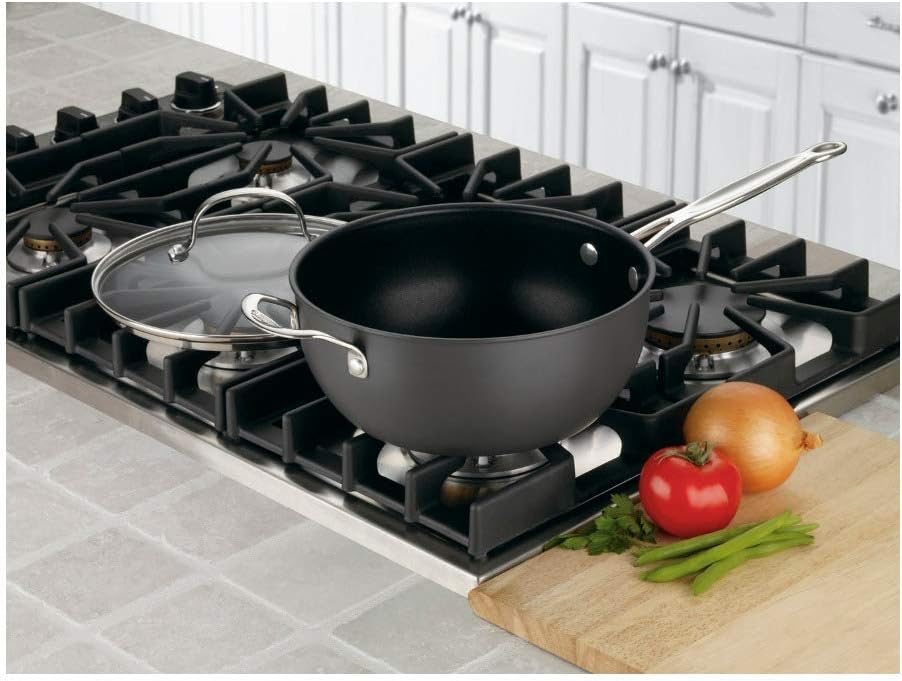 Nonstick Hard-Anodized 4-Quart Chef's Pan with Glass Cover P53932