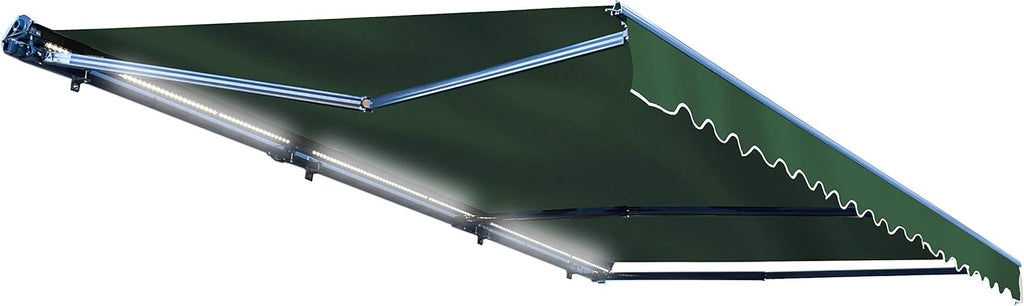 Motorized Retractable Patio Awning - 16 x 10 Feet - Multi-Striped Yellow Q5439