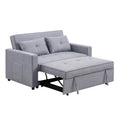 Light Gray Linen Fabric 3-in-1 Convertible Sleeper Loveseat S992896