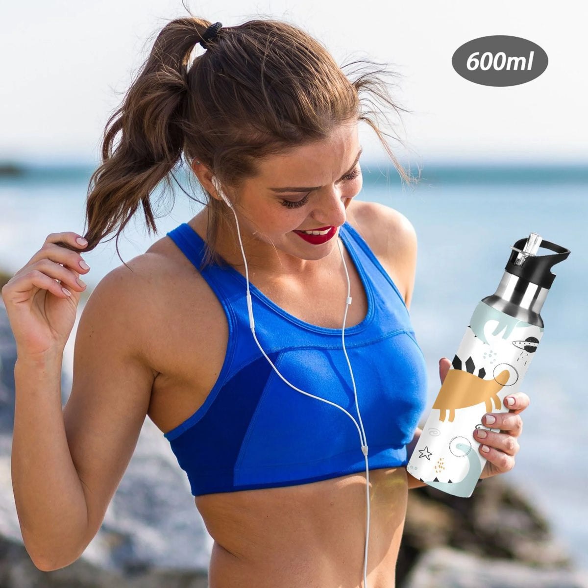 Stainless Steel Insulated Water Bottle with Straw Lid S8876