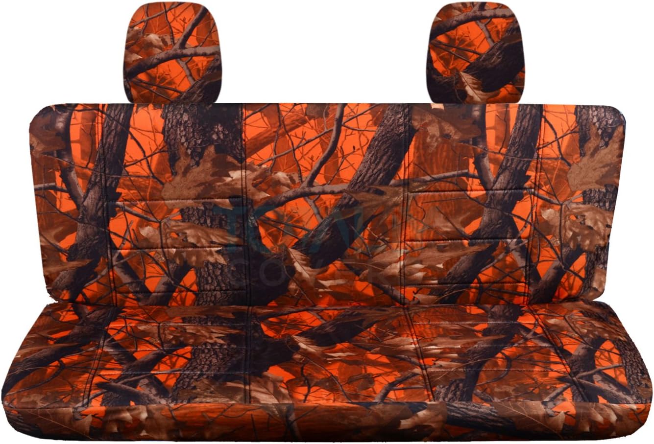 Blue Camouflage Rear 60/40 Split Bench Truck Seat Covers S500