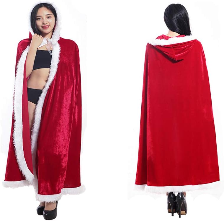 Red Velvet Hooded Cape D8370