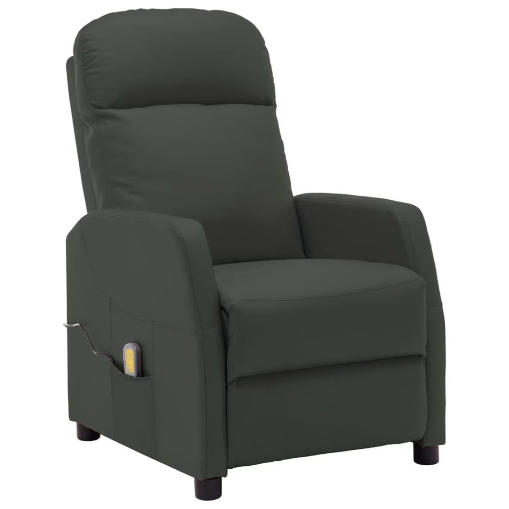 Faux Leather Massage Reclining Chair with Adjustable Footrest and Side Pocket V8946