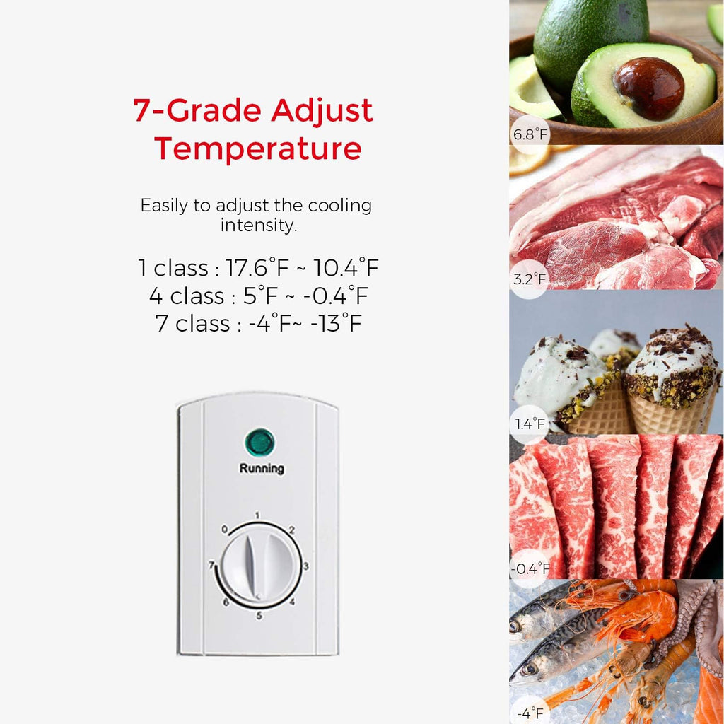 7.0 Cubic Feet Top Chest Freezer with Adjustable Thermostat and Removable Storage Basket N848