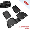 3D All Weather Black Floor Liners for Jeep Wrangler JK F1957