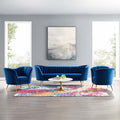 3 Piece Performance Velvet Set in Navy T6300