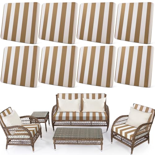 Gray 8Pcs Outdoor Stretch Sofa Cushion Covers B71440