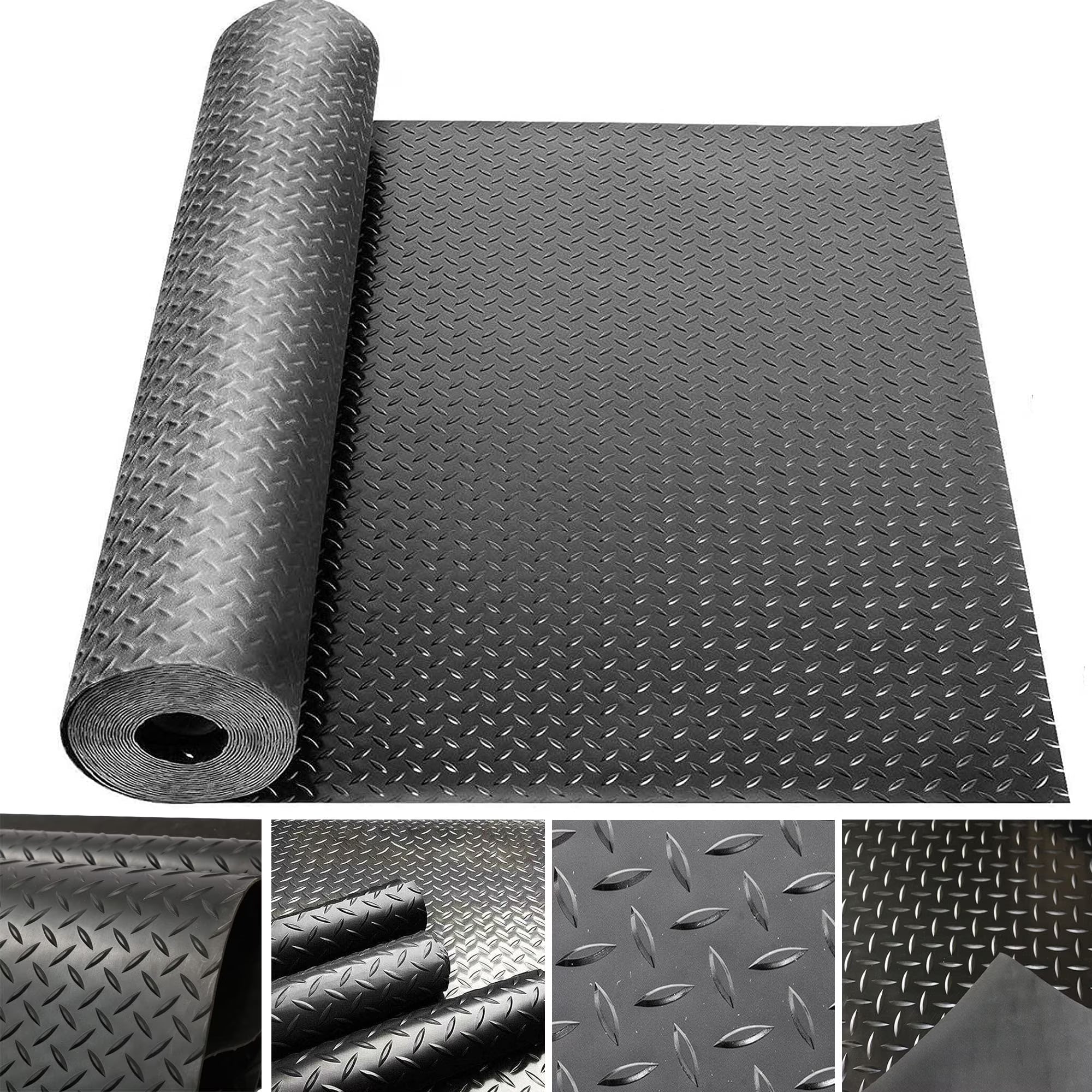 16.5ft x 3.3ft Heavy Duty Rubber Garage Floor Mat Roll Z665253