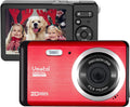 2.8 inch TFT LCD Rechargeable FHD 1080P Mini Digital Camera, 20 MP HD Compact Camera, Red, Pack of 2 C54432