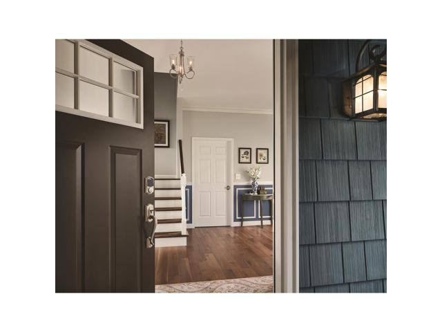 Satin Nickel Touchscreen Deadbolt with Alarm D84097