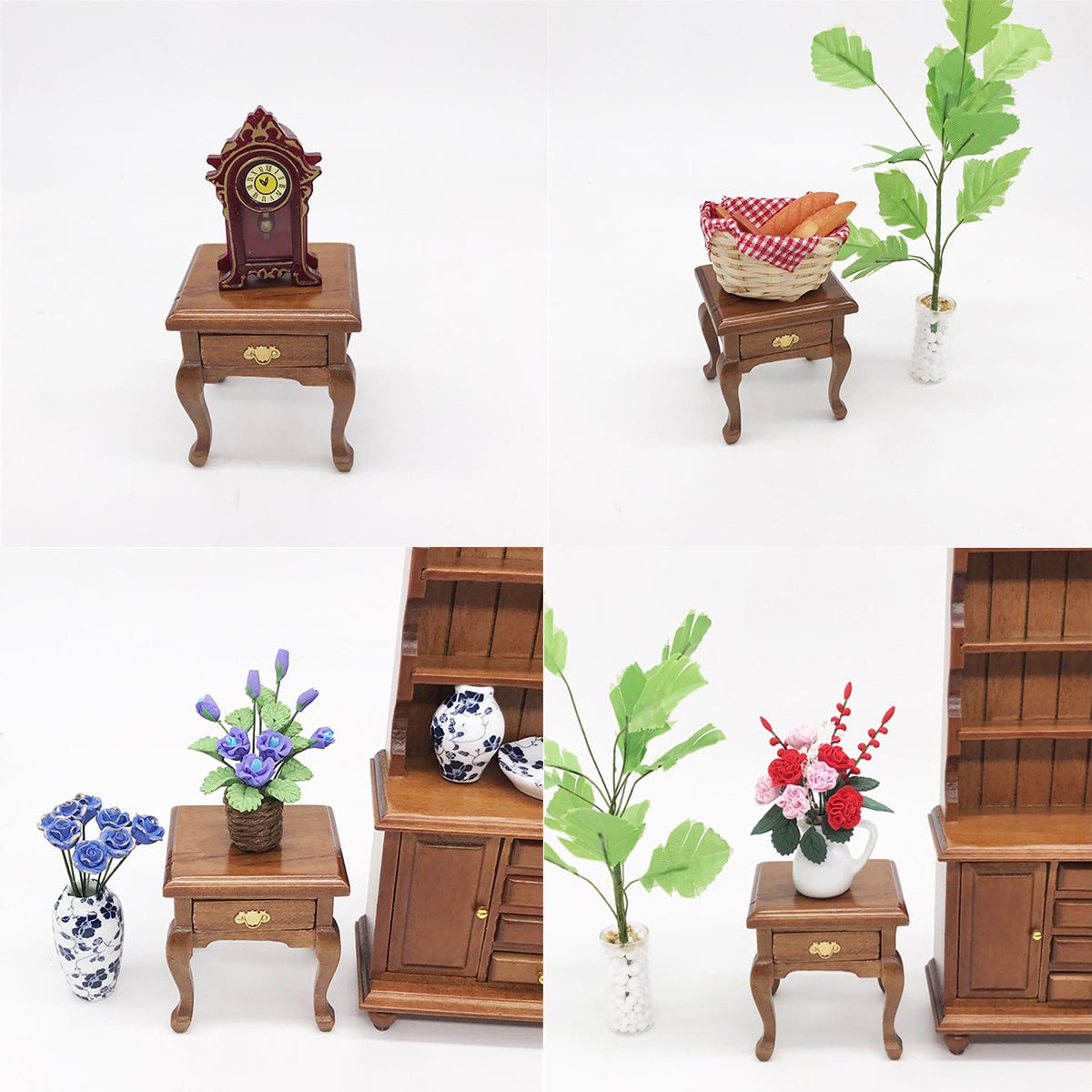 1:12 Walnut Colo Miniature Bedside Table Toy E131640