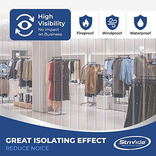 Clear Smooth PVC Strip Door Curtain Kit, 36 in. Width x 80 in. Height, 8 in. Wide x .08 in. Thick, 50% Overlap M69971