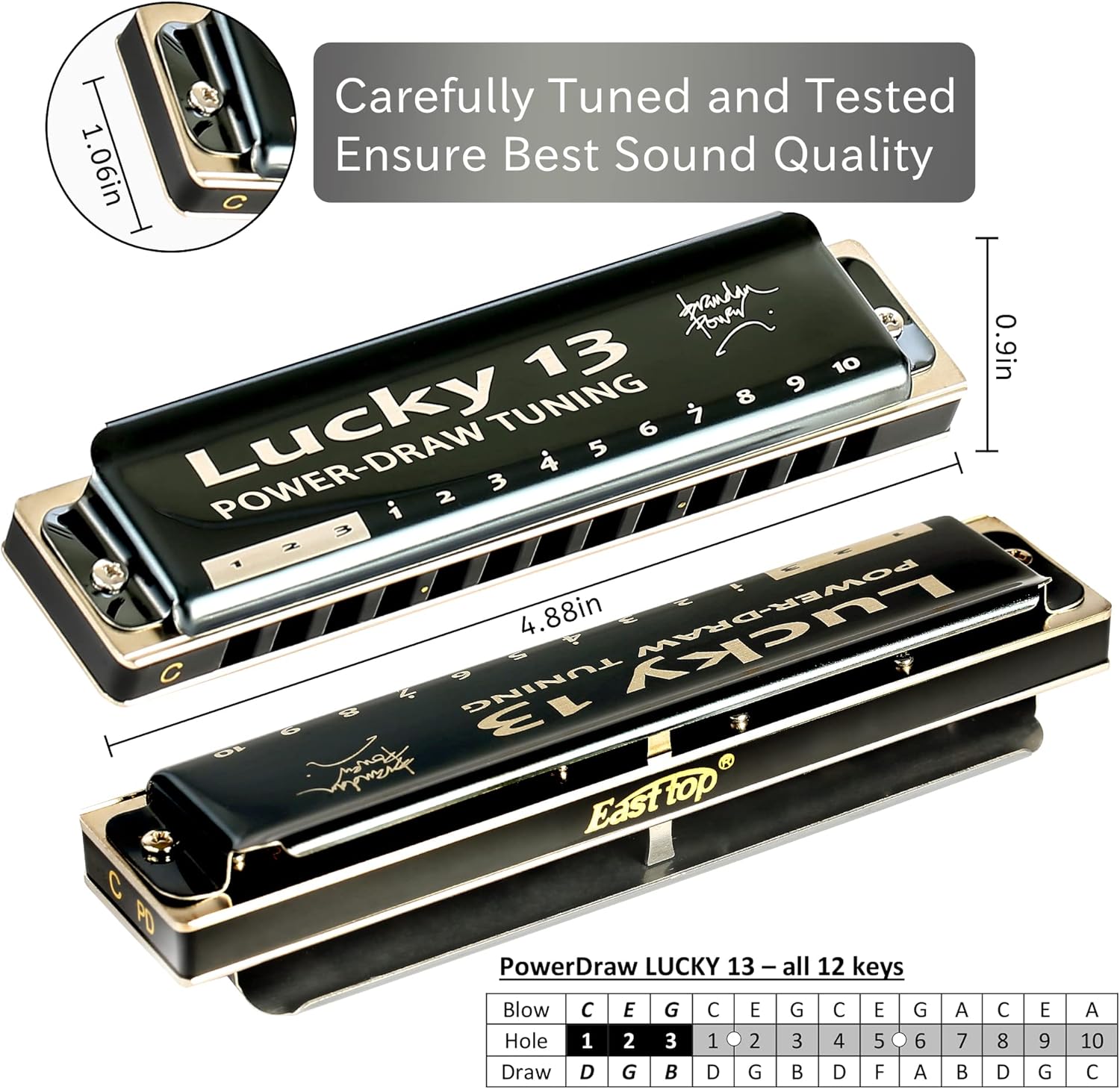 13 Holes Diatonic Harmonica C key K4136