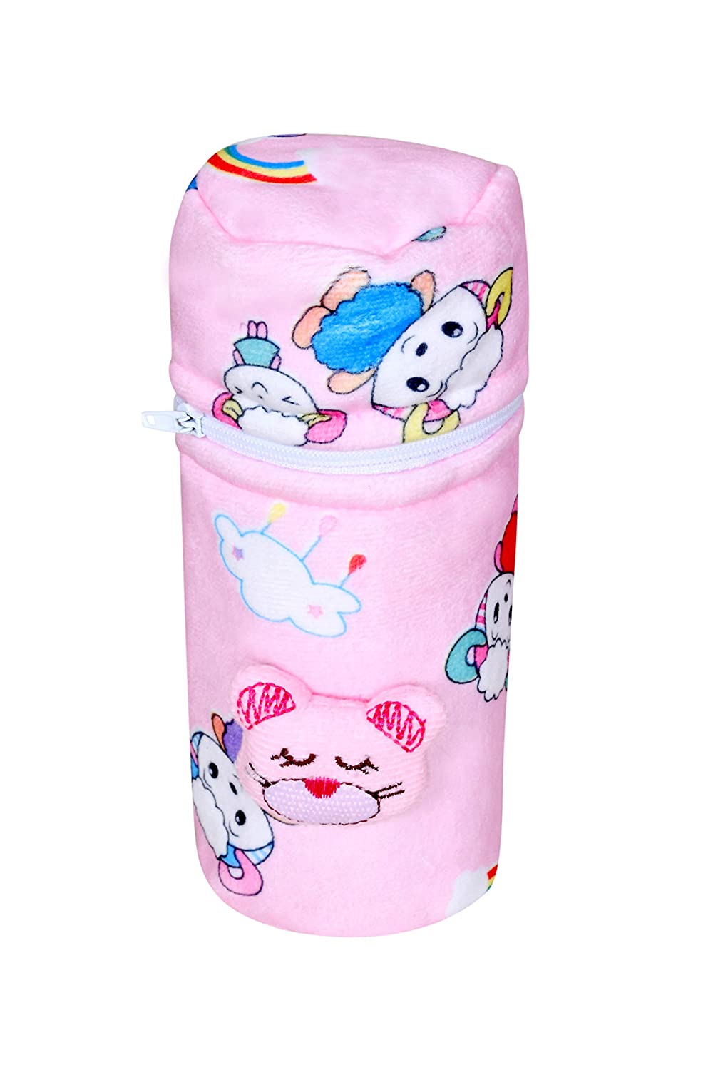 Soft Plush Stretchable Baby Feeding Bottle Cover Pack of 3 Multicolor M82118