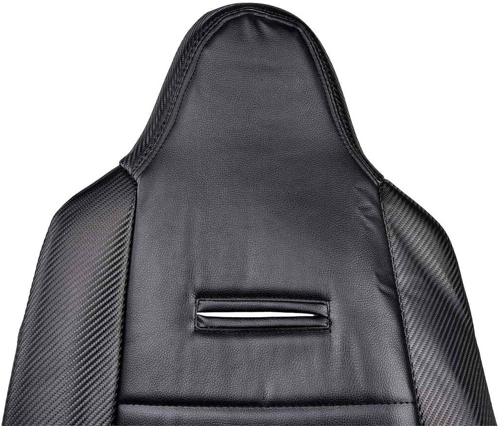 Black Faux Carbon Fiber Trim Seat Cover C3639