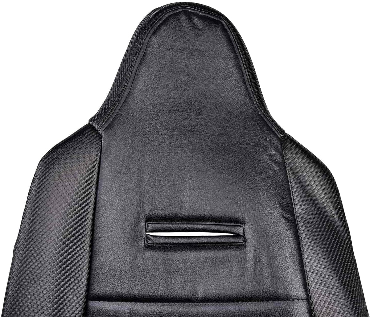 Black Faux Carbon Fiber Trim Seat Cover C3639
