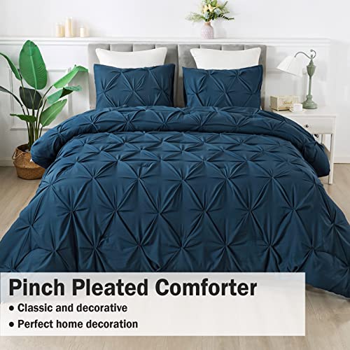California King Comforter Set Black 3 Pieces Oversized Microfiber Down Alternative N8716