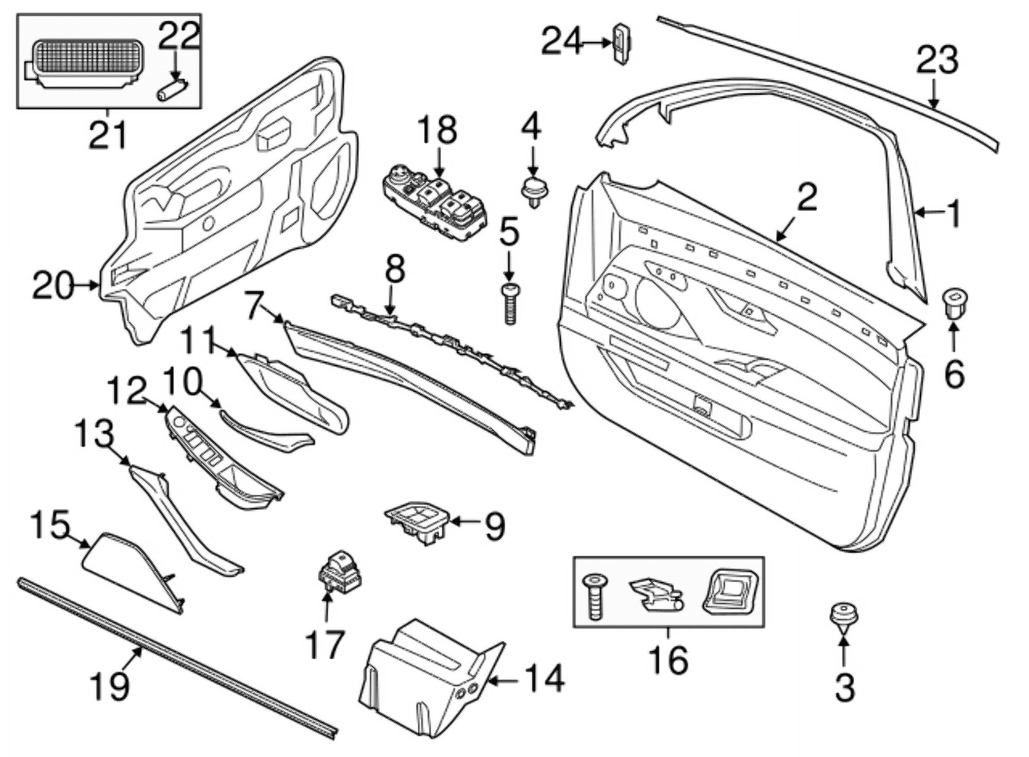 BMW Cover Window Frame Door Front E964