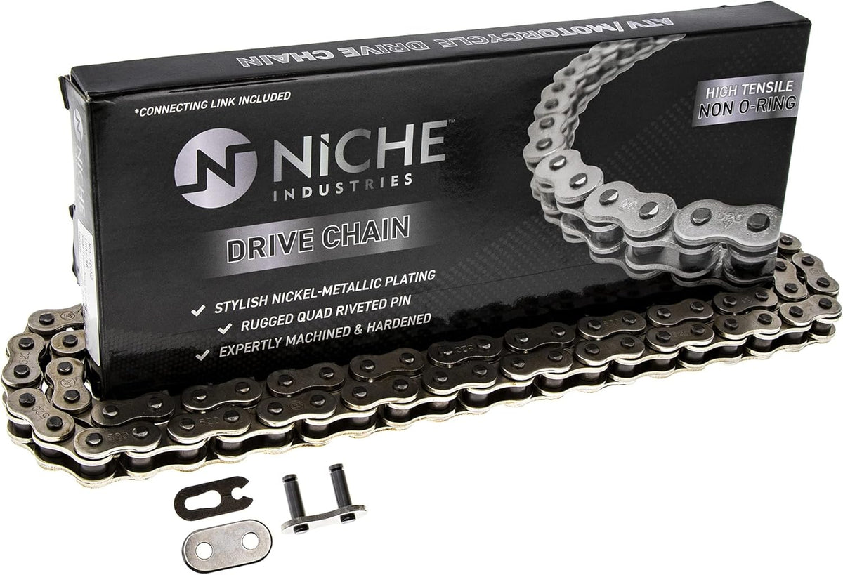 Drive Sprocket Chain Combo Front 16 Rear 48 Tooth 520NZ Standard 116 Links Pack of 2 L928