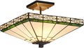 Tiffany-Style 2 Light Mission Semi-Flush Ceiling Fixture G152728