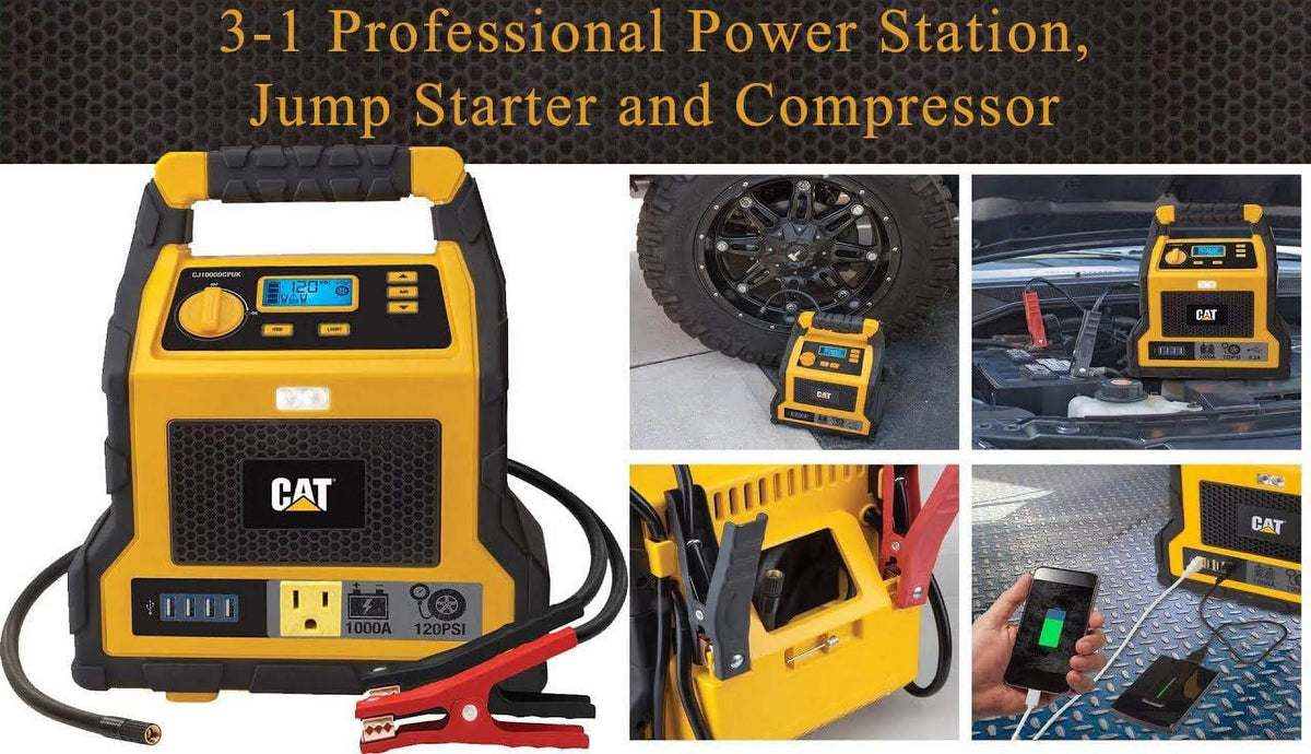 3-in-1 1000Amp Power Station with Jump Starter and Compressor I546