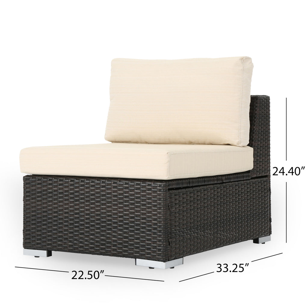 9 Piece Wicker Sectional Sofa Set with Aluminum Frame and Cushions H40642