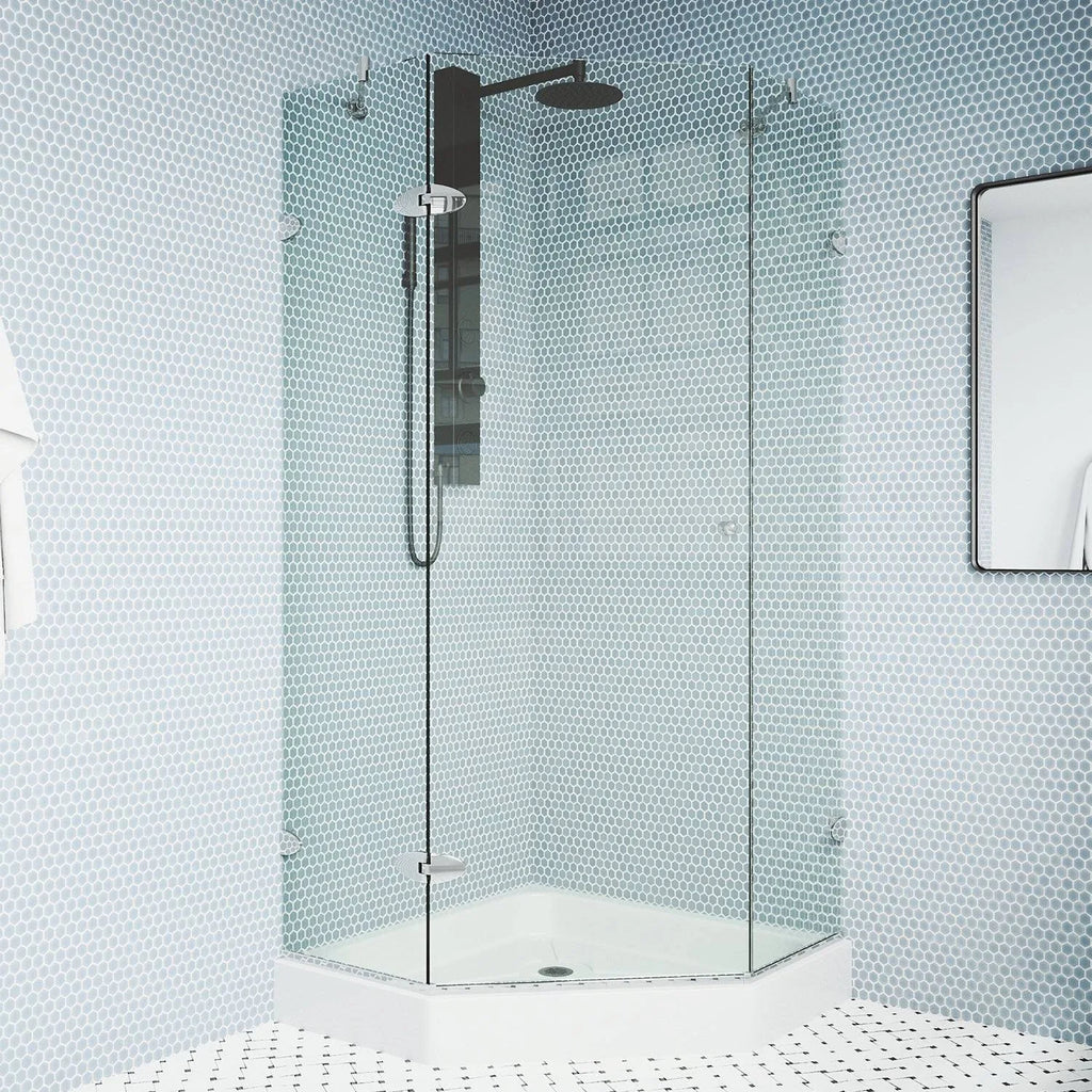 Frameless Neo-Angle Shower Enclosure with Base L106