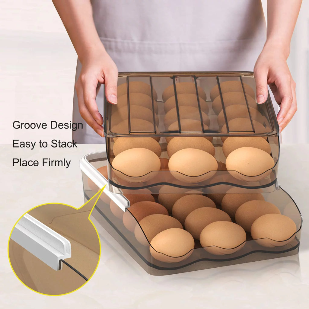 Crystal Gray Plastic Egg Storage Container (3 Layers) C626684