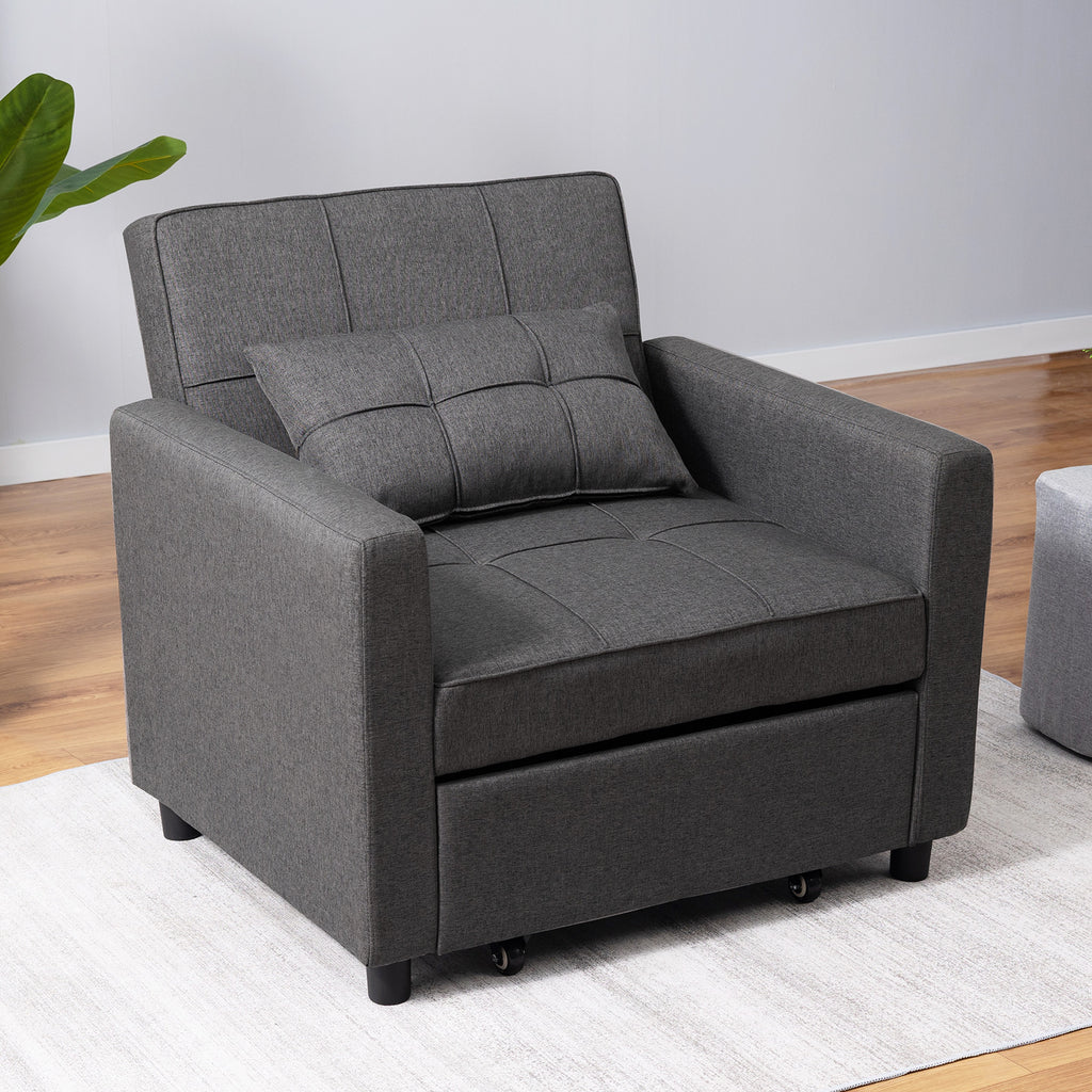Single Sofa Bed with 3 Adjustable Inclinations, Dark Gray R846247
