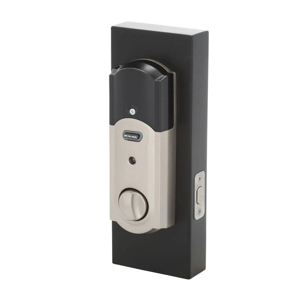 Satin Nickel Touchscreen Deadbolt with Alarm D84097