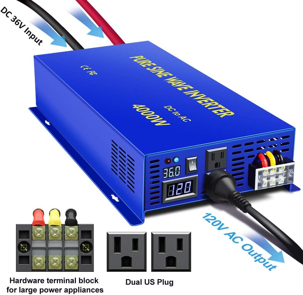 4000W Pure Sine Wave Power Converter with Wireless Remote Control O3547