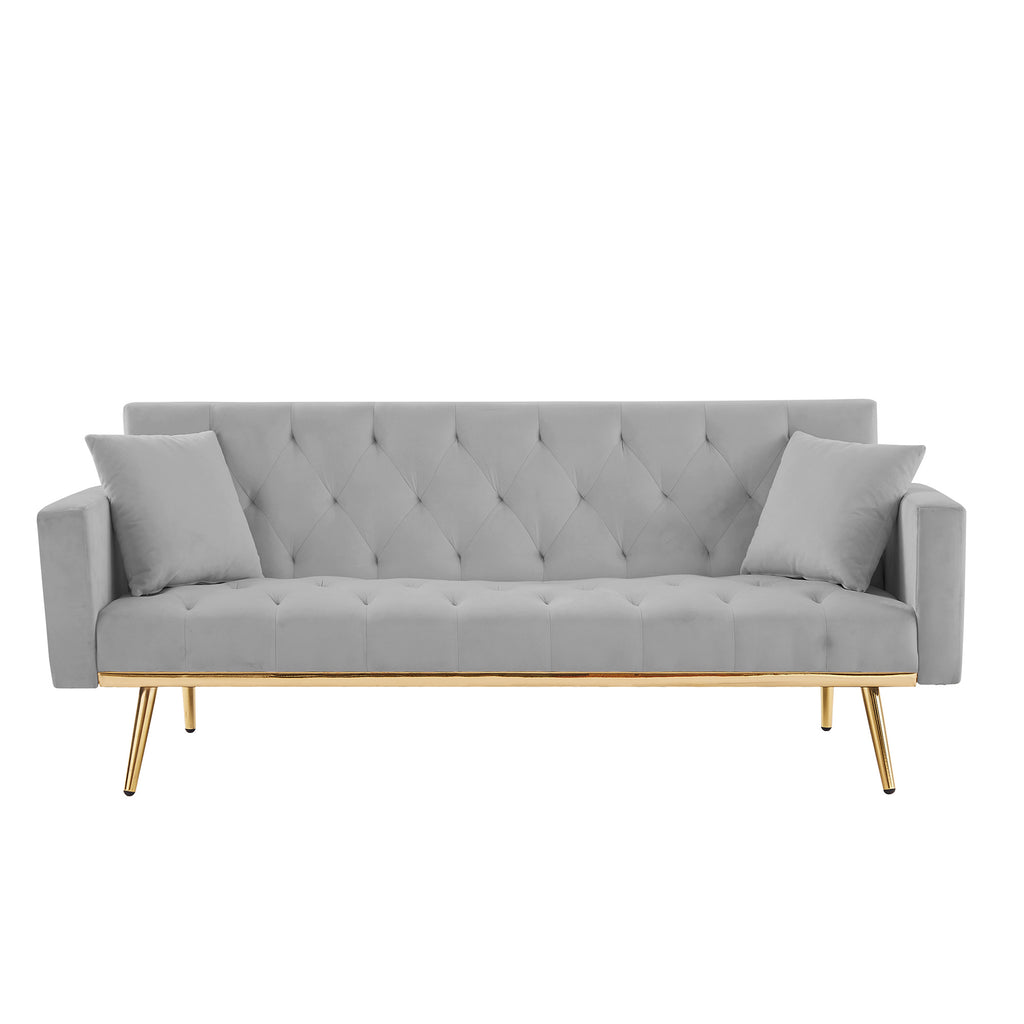 Grey Convertible Folding Futon Sofa Bed Z9629
