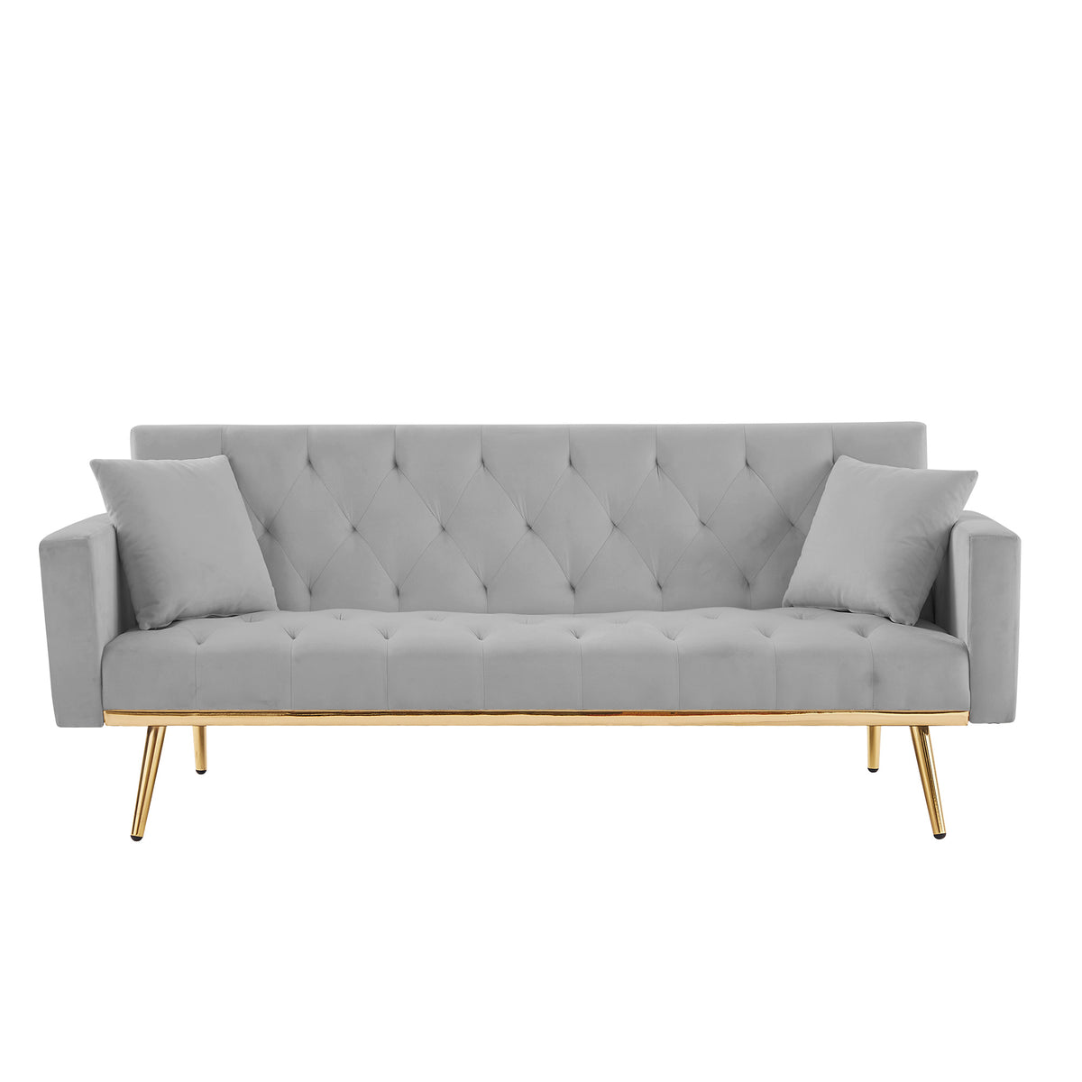 Grey Convertible Folding Futon Sofa Bed Z9629