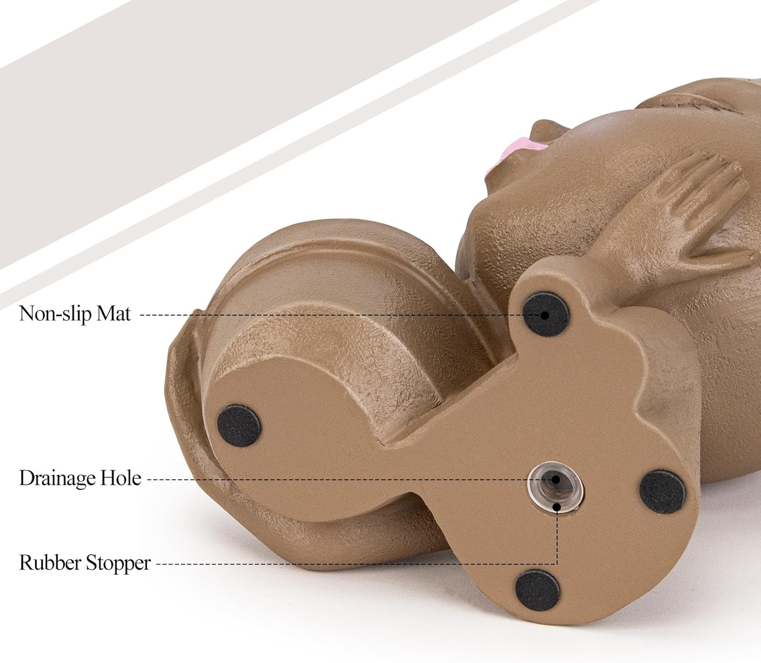 Brown Resin Face Planter Pot with Drainage Hole H48837