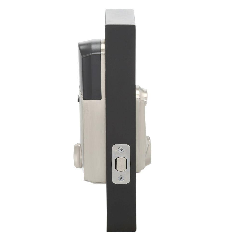 Satin Nickel Touchscreen Deadbolt with Alarm D84097