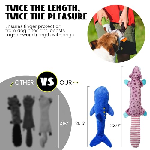 2-in-1 Crinkle Dog Toys, 20.5" Large Size Stuffless Dog Toys A6277