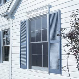 Gray Louvered Shutter M449