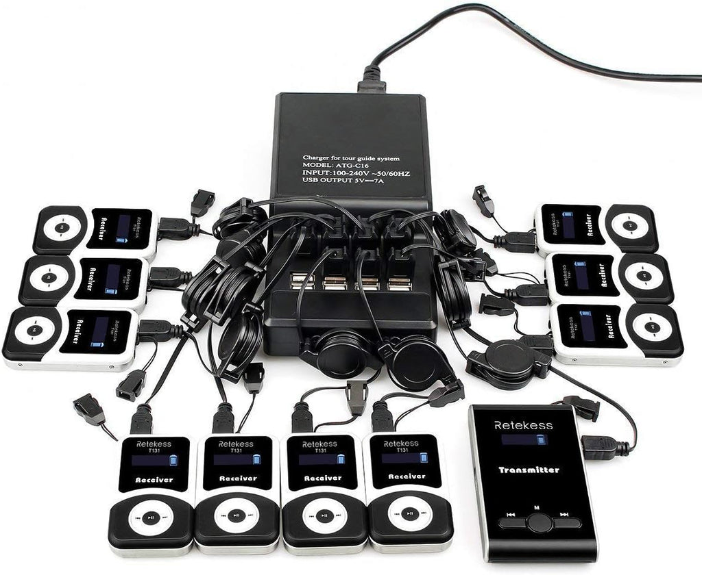 Transmitter 10 Receivers 1 Charger Base Wireless System T457549