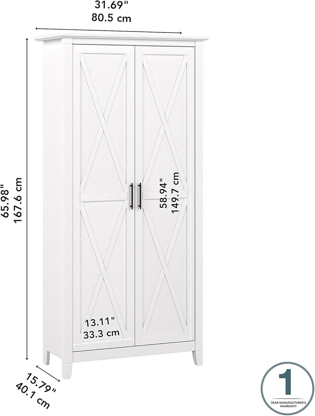 Pure White Oak Bathroom Storage Cabinet with Doors U737