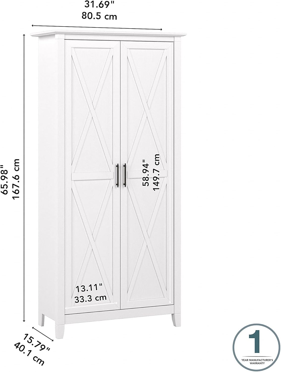 Pure White Oak Bathroom Storage Cabinet with Doors U737