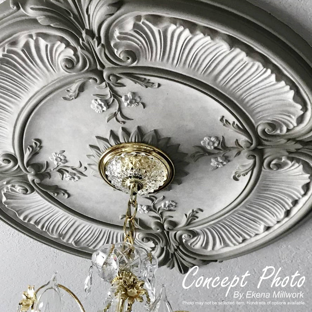 Cathedral Ceiling Medallion, Hand-Painted Mississippi Mud Crackle L40822