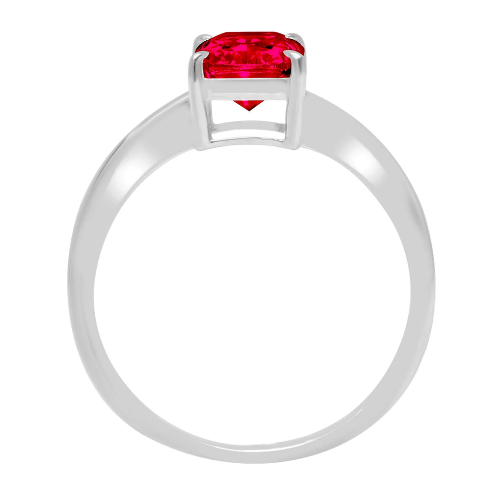 18K White Gold Solitaire Ring L300