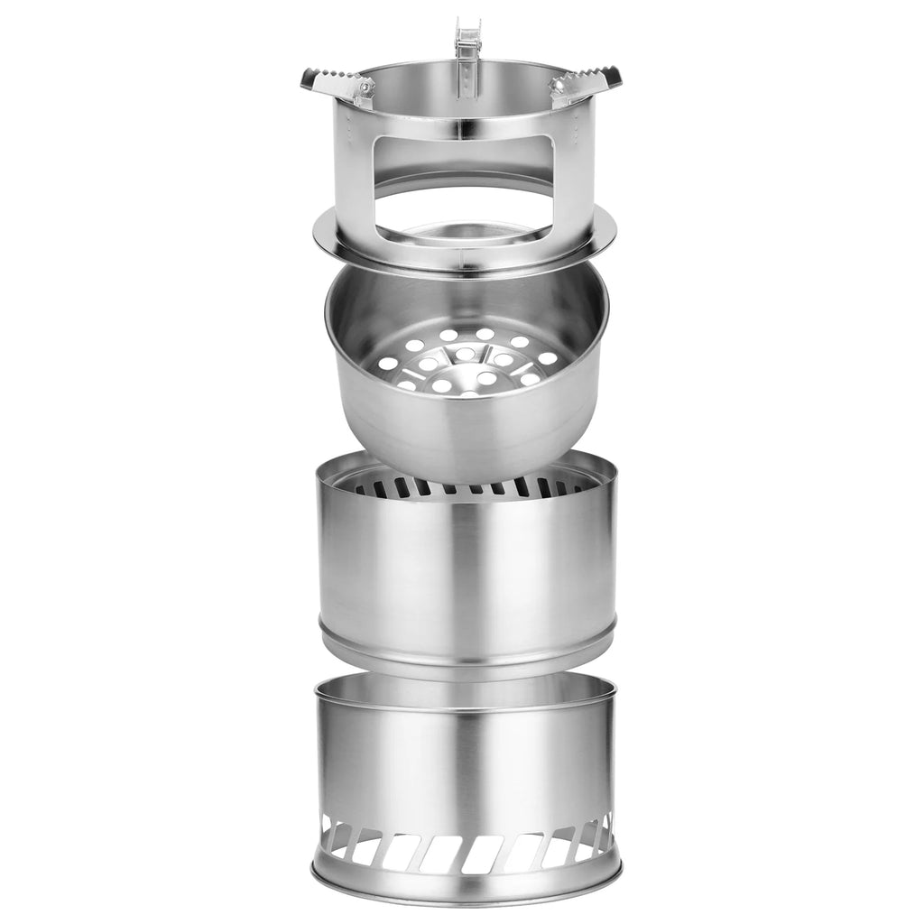 Windproof Stainless Steel Detachable Wood Stove I45504