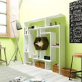 White/Walnut Geometric Bookcase S4884