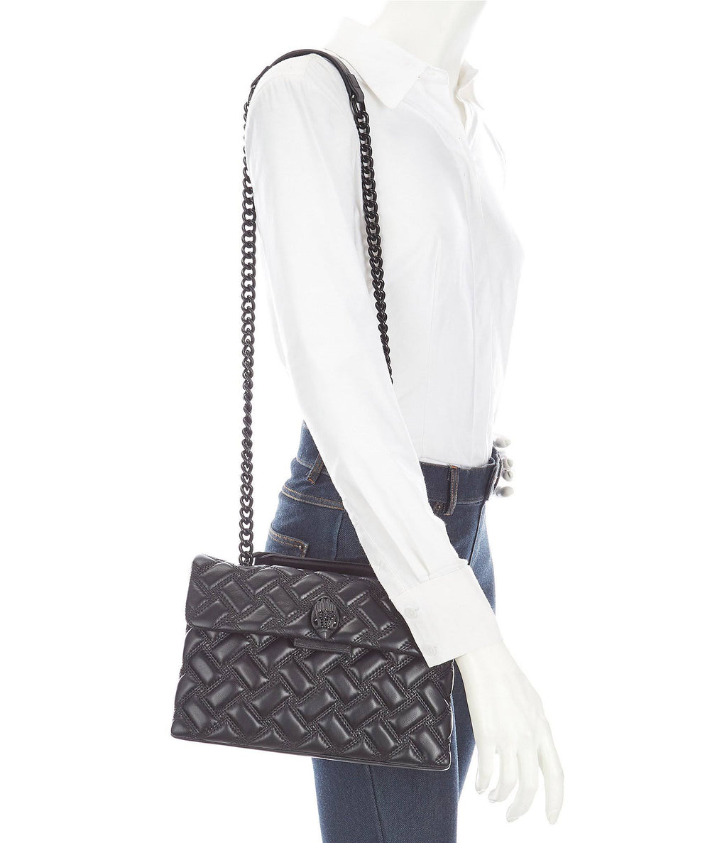 Dark Green Quilted Shoulder Bag U721