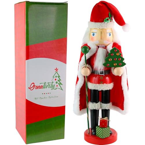 13.5" Wooden Santa Nutcracker W86407